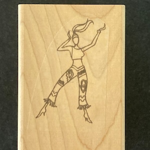 Boho Coachella-dans! Gemonteerde houten rubberen stempel 2 1/2" x 3 1/2"