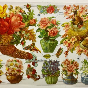 Exibição floral de pássaros em relevo (1 folha) #7186 - Cortes em relevo - Fabricado na Alemanha