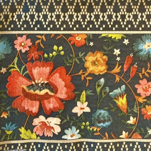 3 デコパージュナプキン ダーシー装飾花刺繍デザイン 13インチ x 13インチ 展開時