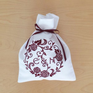 Jewish Wedding Glass Bag,Jeiwsh Wedding,Ivory Monogram Bag,Smash Bag,Mazel Tov Pouch,Breaking Glass Bag,Jewish Ceremony,Mazel tov,Jewish