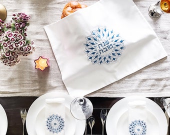 Jewish Holiday Gift For Rosh Hashana Table Set For Shana Tova Challah Cover 4 Napkins For Rosh Hashana Gift Shanah Tovah Jewish New Year