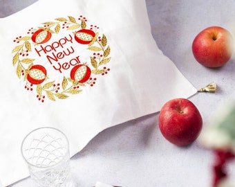 Rosh Hashanah Jewish Holiday Gold embroiderd Challah  Cover Jewish Hostess Gift Rosh Hashana Pomegranade Challah Cover New Year High Holiday