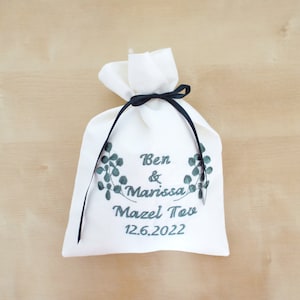 Wedding Gift For Jewish Couple Wedding Shower gift for Breaking The Glass Ceremony Green embroidery Smash bag Personalized Jewish Groom Gift