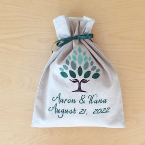Green Tree of Life Smash Bag,Jewish Wedding,Embroidered Groom Bag,Jewish Favor Bag,Chuppah,Mazel Tov Pouch,Breaking Glass Ceremony,Groom