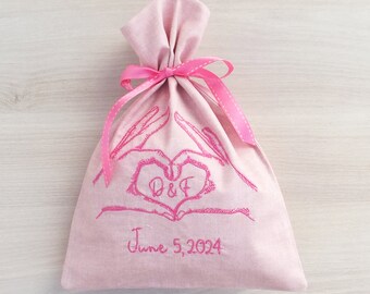 Hochzeitsgeschenk für jüdisches Paar Hochzeit Dusche Geschenk für das Brechen der Glaszeremonie Naturleinen Smash Tasche personalisiert für jüdischen Bräutigam
