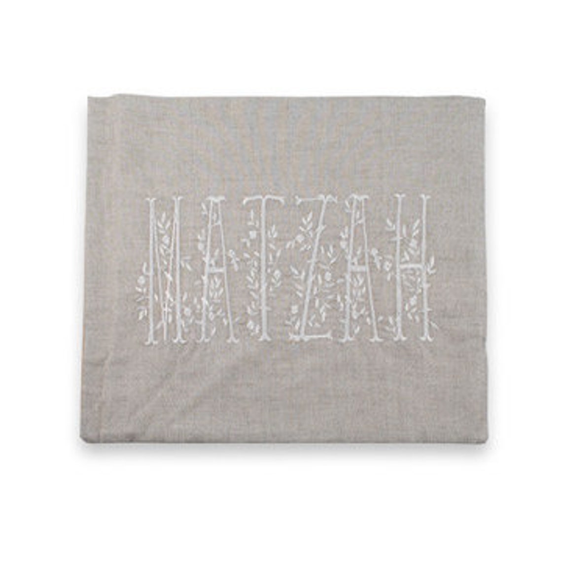 Spring Flowers Rustic Embroidered Matzah Cover and 2 Napkins - Linen ...