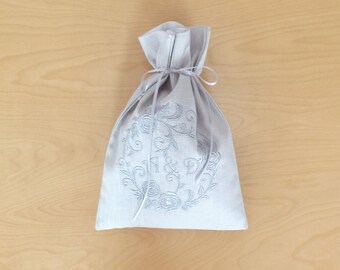 Jüdische Hochzeit Glass Tasche, Jüdische Hochzeit, Elegante Hochzeit, Hellgrau Smash Bag, Chuppah, Glasbeutel, Jüdische Zeremonie, Name Initialen Tasche
