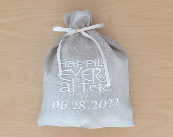 Jüdisches Paar Hochzeitsgeschenk für Hochzeit Dusche Geschenk für das Brechen der Glaszeremonie Natürliche Leinen Smash Tasche personalisierte jüdische Bräutigam Geschenk