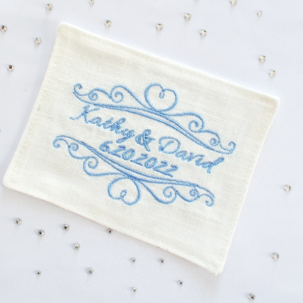 Etiqueta personalizada, Algo azul, Novia judía, Boda judía, Etiqueta bordada para vestido de novia, Etiqueta personalizada para vestido de novia, Recuerdo de boda, Lino