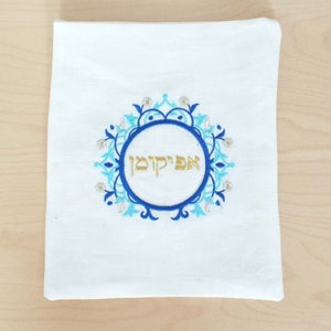 Bestickte Afikomen Tasche,100% Leinen,Passover,jüdische Feiertage,jüdische Heimat,jüdische Tradition,Jüdische Tradition,Jüdische Stickerei,Afikomen,Jüdische Hostess Geschenk