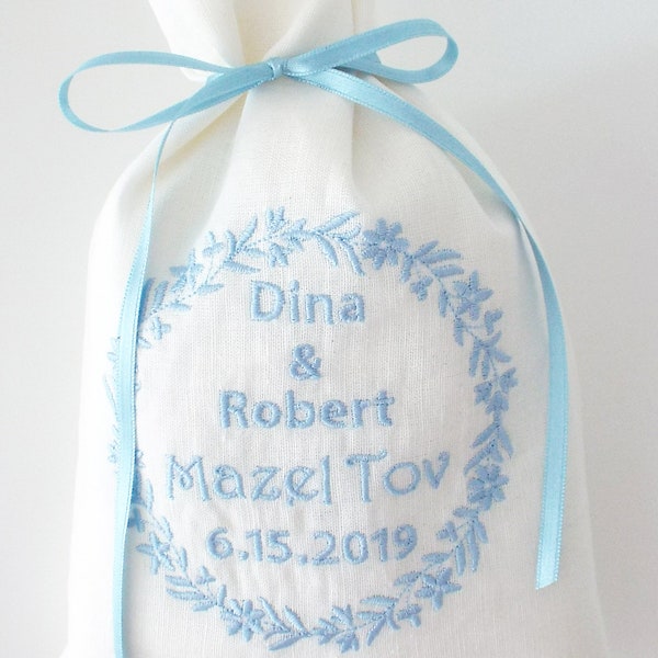 Hochzeitsgeschenk für jüdisches Paar Hochzeit Dusche Geschenk für das Brechen der Glaszeremonie Smash Bag personalisiert für jüdischen Bräutigam Geschenk für Hochzeit