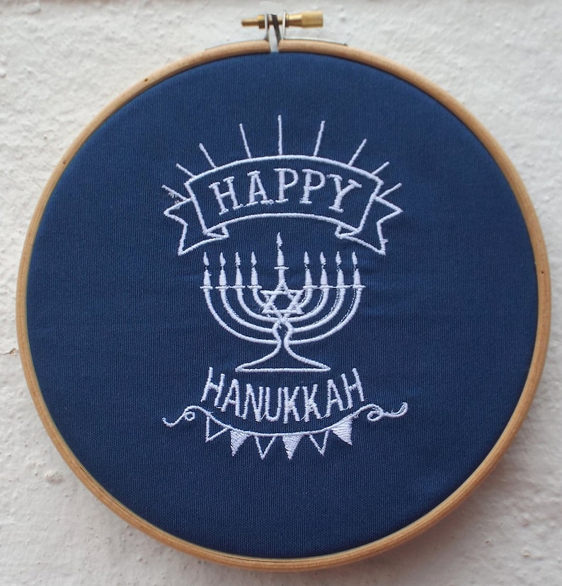 Hanukkah Decoration Hanukkah Hooped Embroidery Wall Hanging Etsy