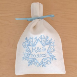 Something Blue,Smash Bag,Jewish Wedding,Embroidered Bag,Chuppah Mazel Tov Pouch,Breaking Glass Bag,Jewish Wedding Ceremony,Star of David