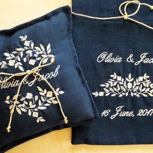 Ring Pillow Chuppah Smash Glass Pouch Breaking Glass Bag Personalize Groom Jewish Wedding Chuppa Blue Gold Pouch Jewish groom Gift Jewish