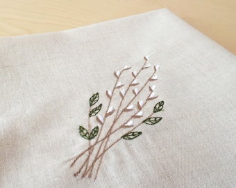 Serviette de table brodée en lin naturel 2 serviettes cadeau d'hôtesse Tablescaping Table rustique cadre salle à manger cadeau pour cadre de Table naturel