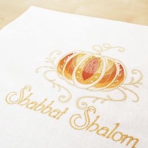 ThanksGiving Challah Cover,Hanukkah Challah Cover,Pumpkin  Bread Cover,Jewish Wedding Gift,Embroidered Challah Cover,Jewish Gift