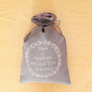 Wedding Gift For Jewish Couple Wedding Shower gift for Breaking The Bag Ceremony Grey Silver Smash bag Personalized Jewish Groom Gift