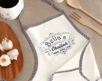 Personalized Apron,Jewish Mother,Jewish Hostess gift, Jewish Apron,jewish kitchen,Challah Apron,Jewish cook,Jewish Baker,jewish Wedding Gift