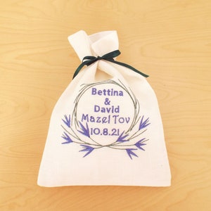 Wedding Gift For Jewish Couple Wedding Shower gift  Breaking The Glass Ceremony Embroiederd Flowers Smash bag Personalized Jewish Groom Gift