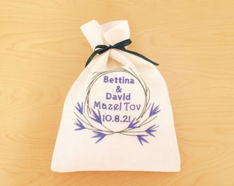 Wedding Gift For Jewish Couple Wedding Shower gift  Breaking The Glass Ceremony Embroiederd Flowers Smash bag Personalized Jewish Groom Gift