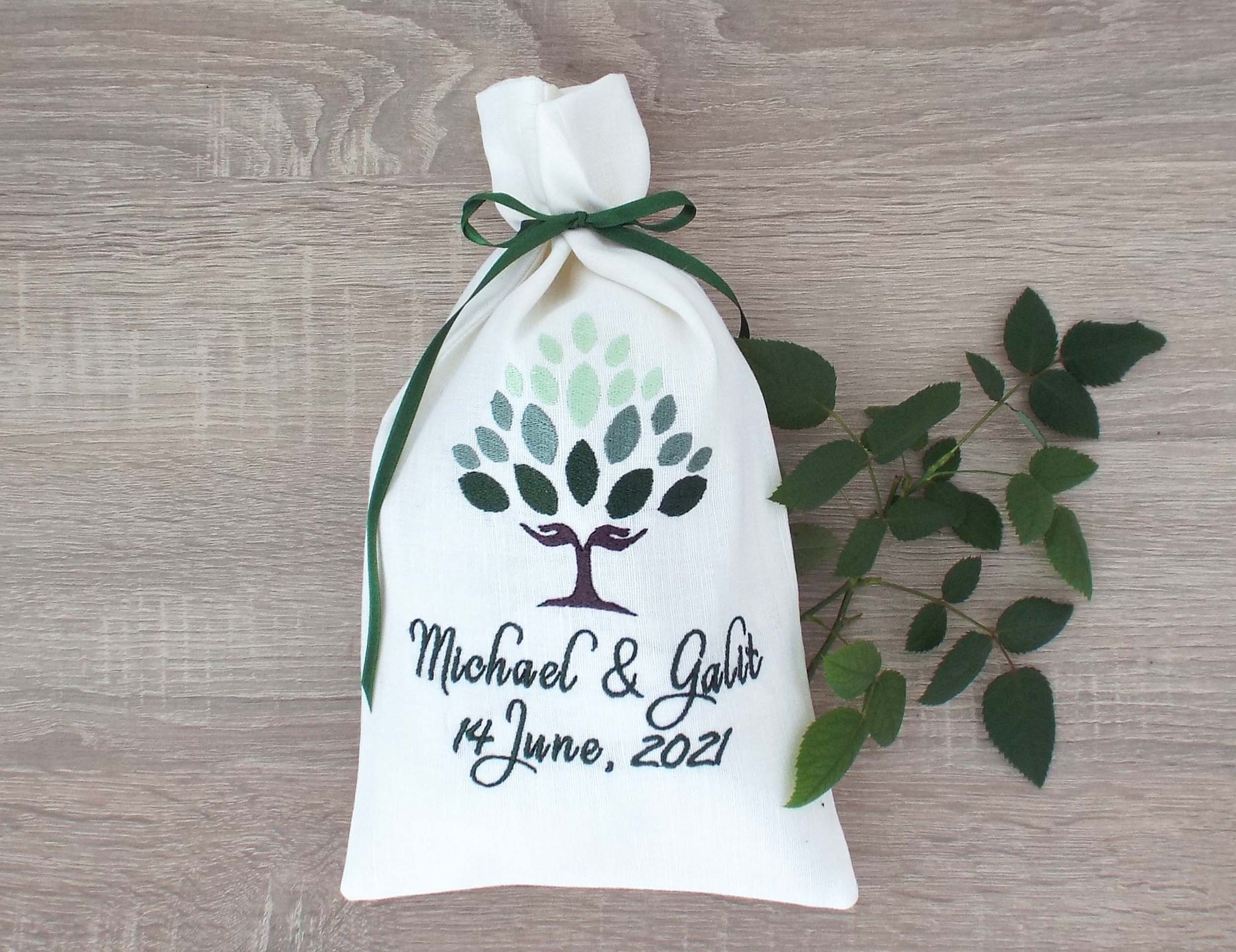 Gift For Jewish Wedding Ceremony Gift Breaking The Glass Jewish Tradition Green Tree Of Life Smash Bag Personalized Groom Glass Breaking Bag