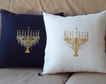 Multicolor Hebrew Heritage Israelite Heritage Home Decor Fuchsia Gold Menorah Inspired Throw Pillow 16x16 Multicolor Hebrew Heritage Israelite Heritage Home Decor Fuchsia Gold Menorah Inspired Throw Pillow 16x16