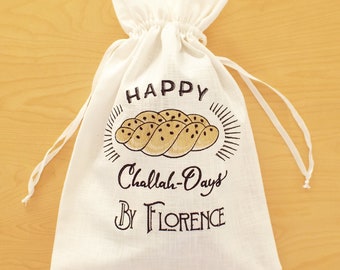 Happy Challah Days Bag,Personalized Linen Challah Bag,Jewish Mother,Embroidered Challah Bag,Jewish Cook,Jewish Hostess Gift,Jewish Baker