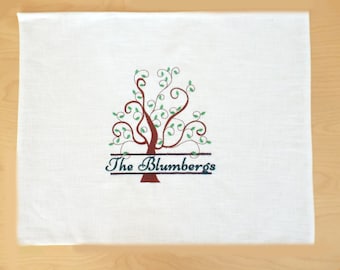 Tree of Life,Ivory Linen Challah cover,Peronalized Challah cover,Jewish Shabbat Table,Jewish Hostess Gift,Shabbat Decor,Jewish Wedding Gift
