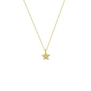 Gold Star Charm Pendant in 14k Yellow Gold, Small Star Necklace, Valentine's Day