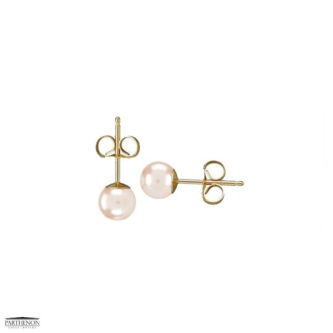 Light Pink Pearls 5-5.5mm Gold Earrings Freshwater Pearl - Etsy