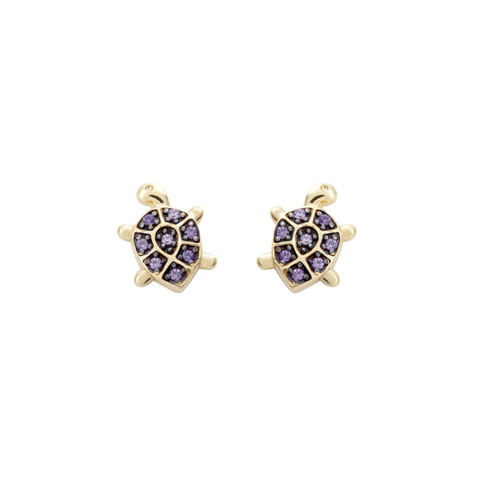 Turtle Stud Earrings 14k Yellow Gold,turtle Earrings,animal Stud,gold
