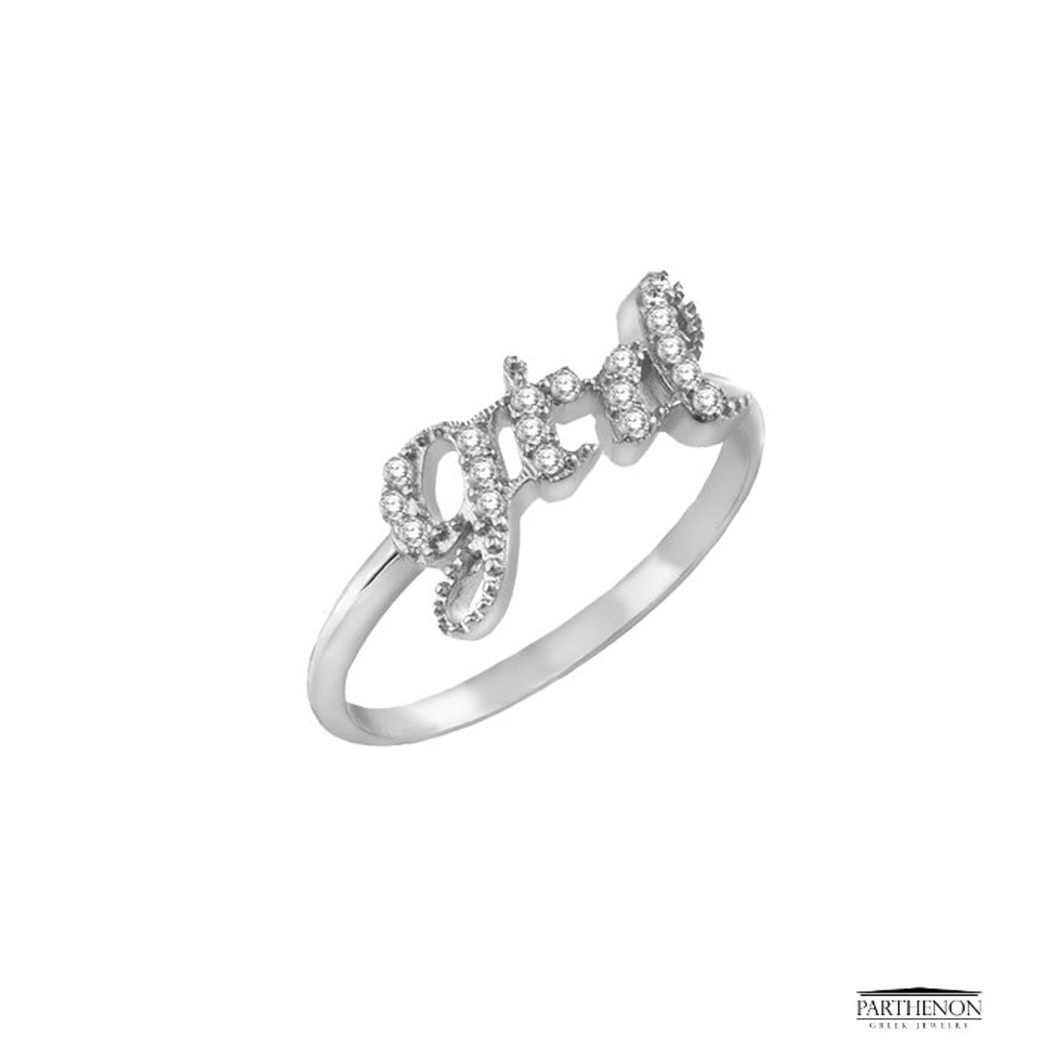 Cute Girl Ring 14k Yellow Solid Gold, Band Ring, Zircon Ring,handmade