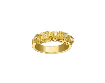 Diamonds Band Ring in 18k Yellow Gold