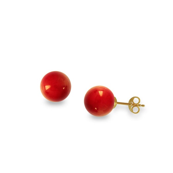 Red Ball Earrings Etsy