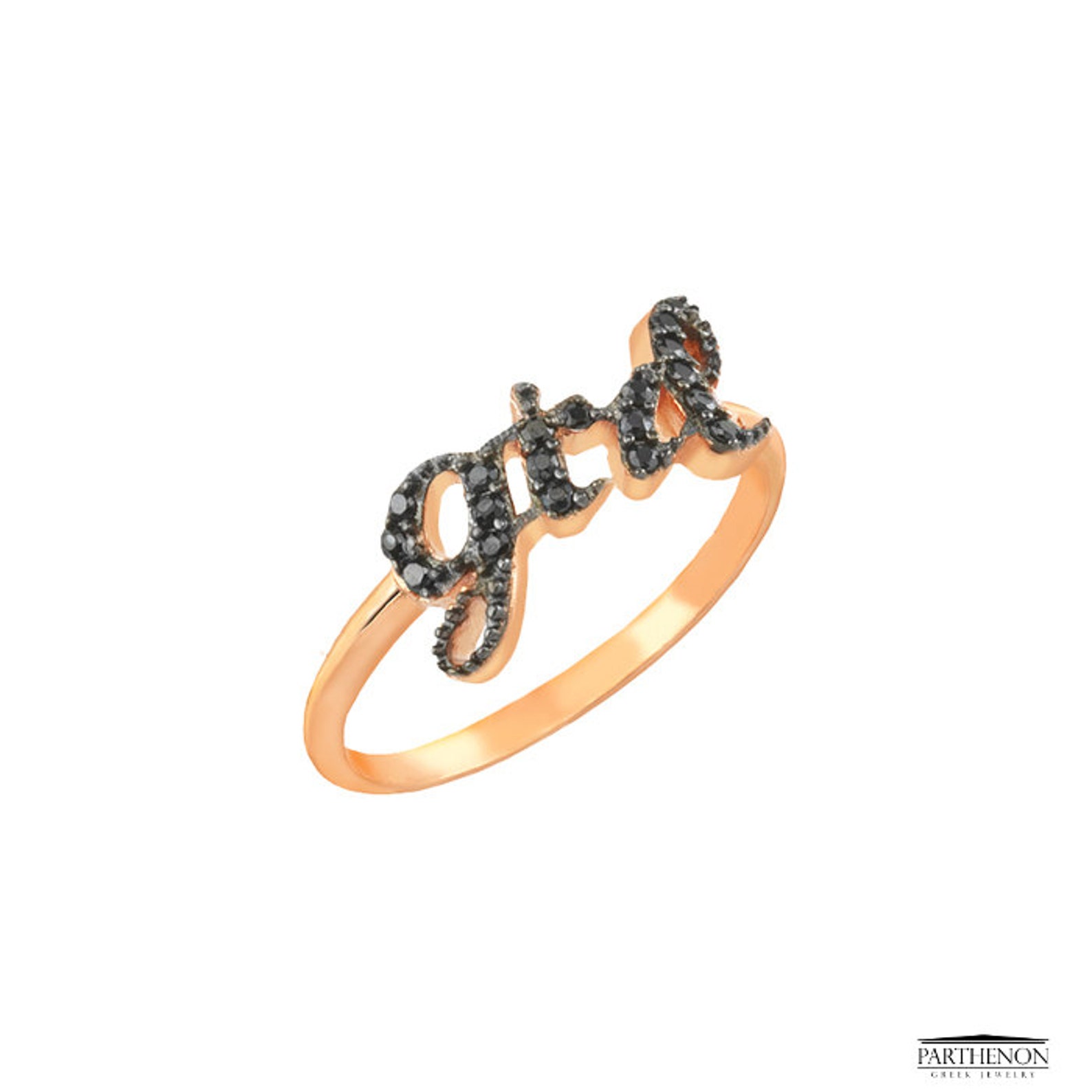 Cute Girl Ring 14k Yellow Solid Gold, Band Ring, Zircon Ring,handmade