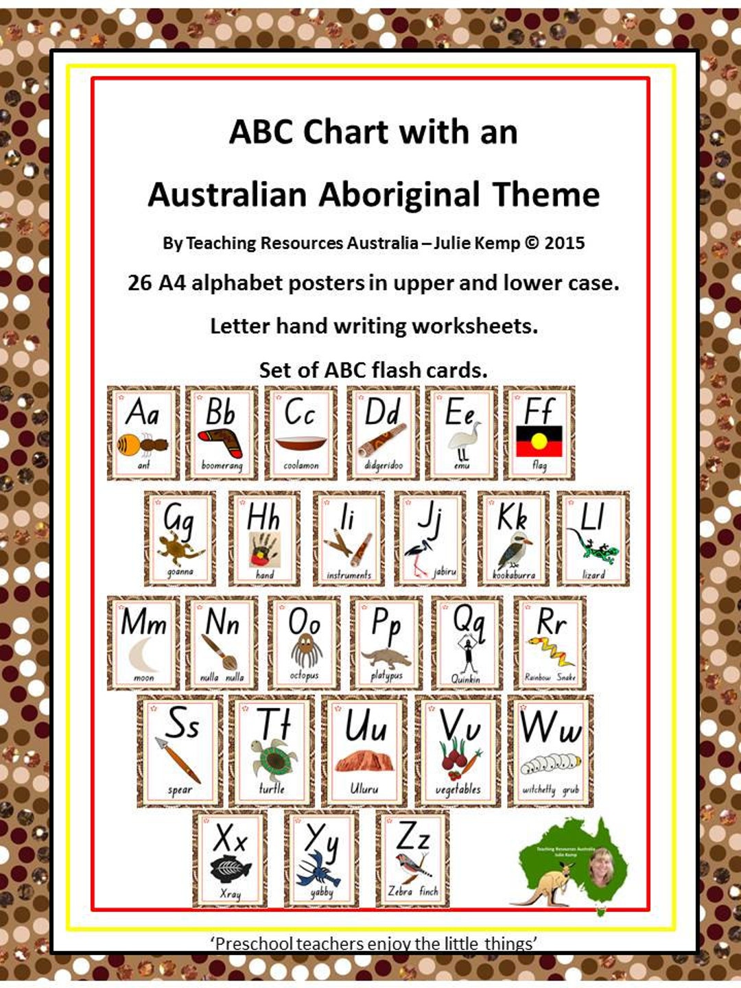 Aboriginal ABC Chart Flash Cards Letter Tracing Etsy M xico