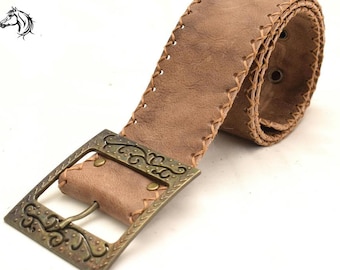 Medieval belt Vintage leather belt Festival Celtic belt Fantasy soft belt Queen garb Viking belt Shieldmaiden belt Renaissance belt