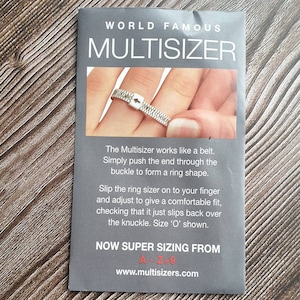 Ring sizer, finger measurement for UK ring sizes A-Z inc.