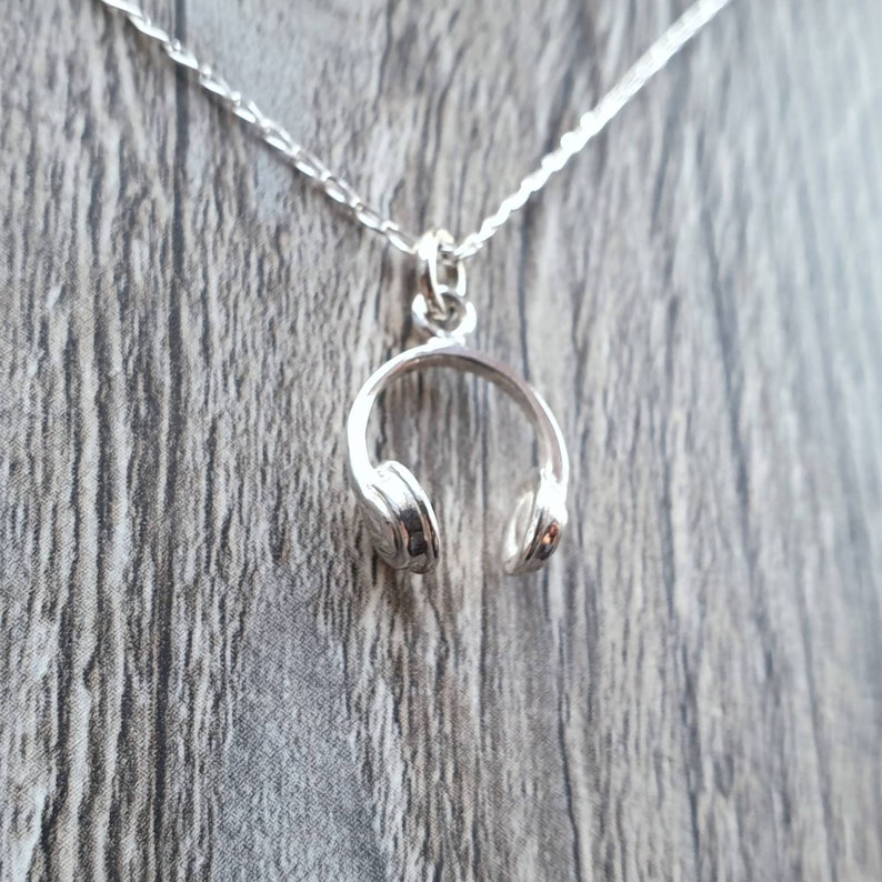 Sterling Silver DJ Headphone Music Necklace Etsy UK