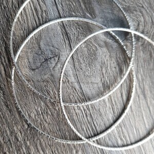 Silver Stacking Bangle, Textured Solid Sterling Silver Bangle - Etsy UK