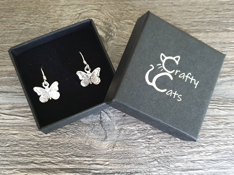 Sterling Silver Butterfly Drop Earrings, Butterfly Dangles - Etsy