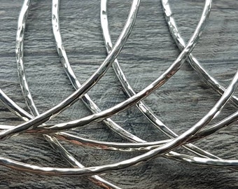 Gehämmerter Sterling Silber Armreif: Handgemachtes Recycling Silber