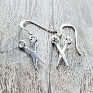 Sterling Silber Schere Ohrringe, Schere baumelt