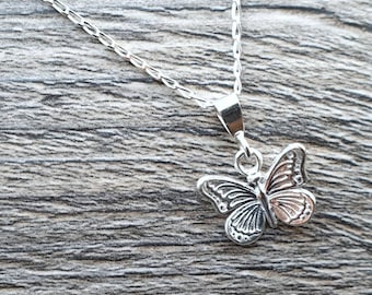 Sterling silver butterfly necklace