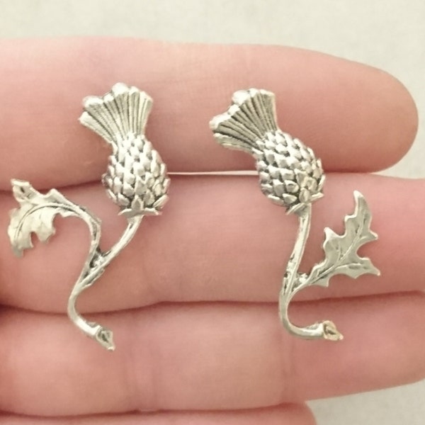 Scottish Thistle Stud Earrings Silver Scottish Thistle Earrings Thistle Jewelry Scottish Jewelry Scottish Wedding Thistle Wedding