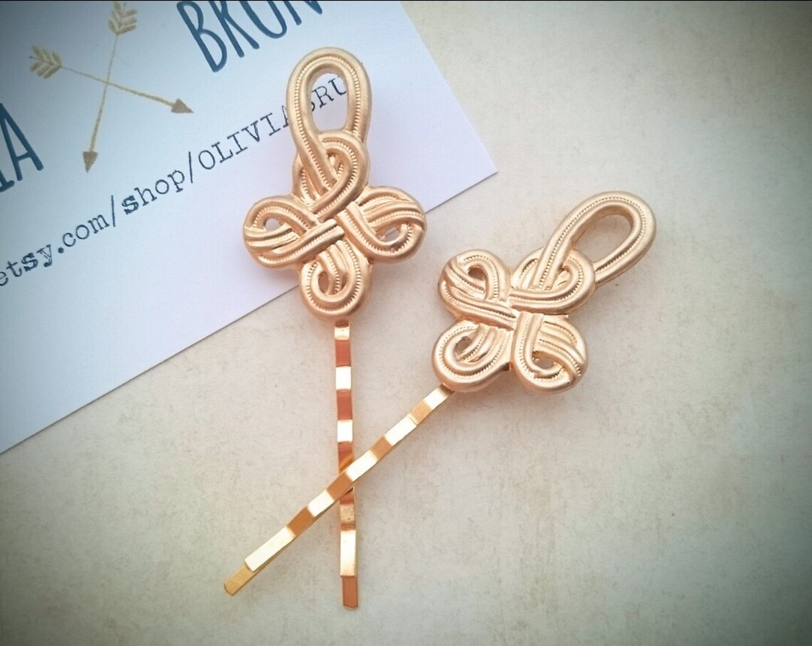 Celtic Knot Bobby Pins Gold Celtic Knot Hair Pins Hair Clips Etsy