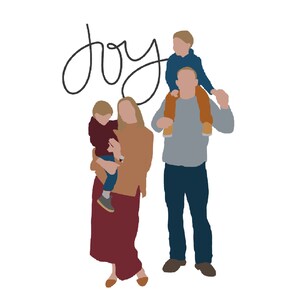 Benutzerdefinierte Farbe Block Illustration | perfekt für *Familie * Haustiere * Freunde * Denkmäler * Weihnachtskarten *und mehr...