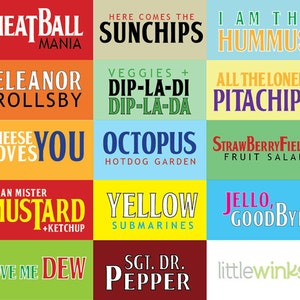 Cartões de menu dos Beatles (download digital)