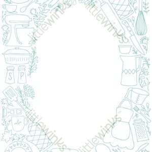Hand Drawn Kitchen Utensil Border