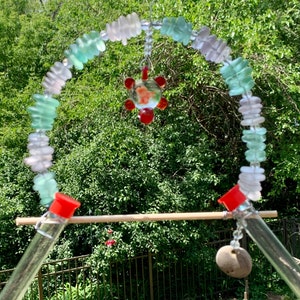 Sea Glass Hummingbird Swing / Hummingbird Swing with Feeder
